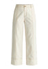 Chino Trousers with Contrast Stitching in Cream Cutout